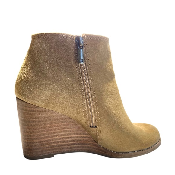 Lucky Brand Yekeena Wedge Camel Color Wedge Bootie size 7.5 - Picture 14 of 16